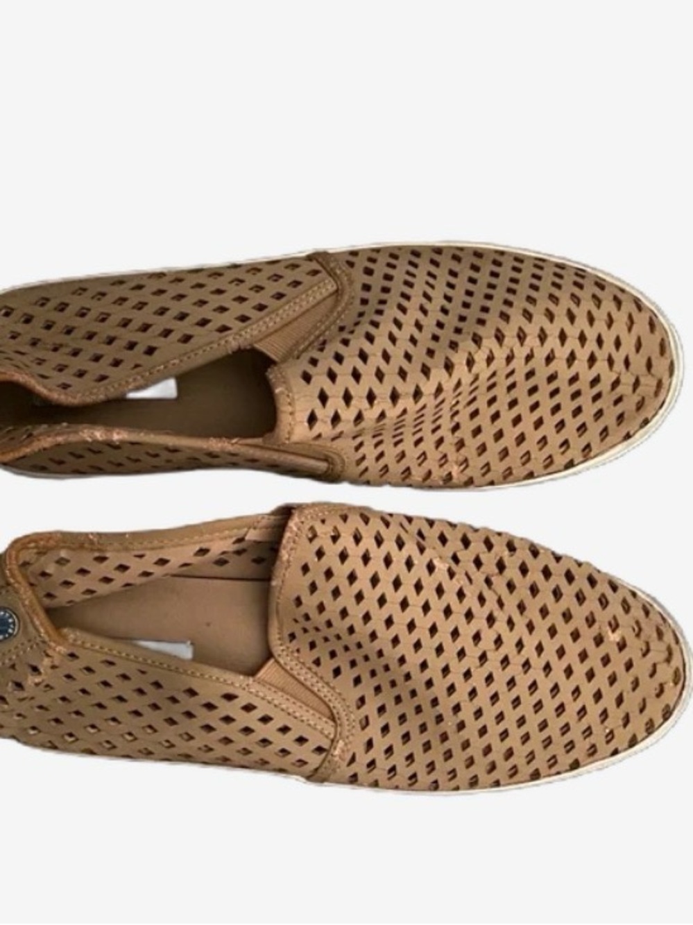 Chic Tan Woven Perforated Slip-On Loafers - Tan
